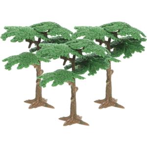 Kisangel 3Pc Mini Pine Tree and Cypress Model - Vivid Artificial Trees for Kids Home and Office Decor - Perfect for Model Train Diorama and Micro Landscape Ornament S