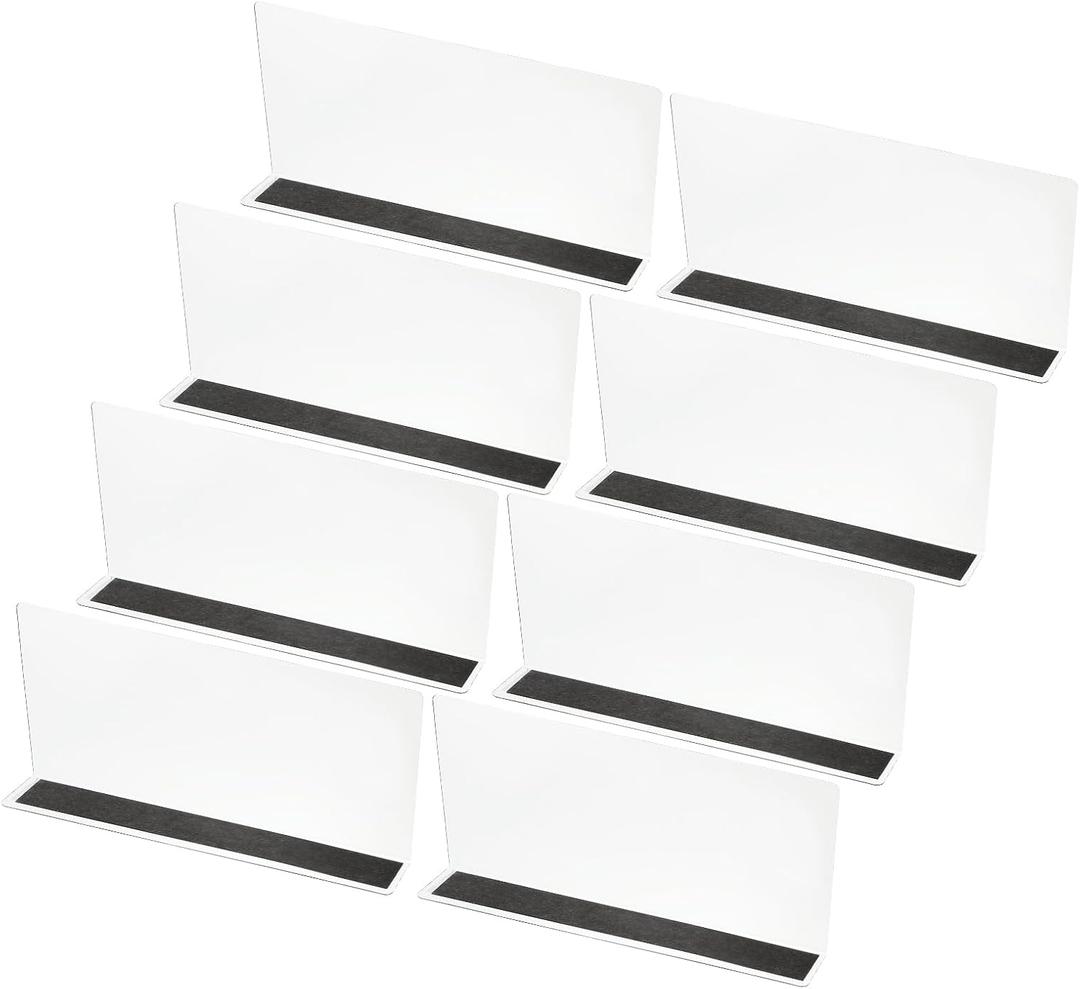 PATIKIL 8 Pack Shelf Dividers for Closet Organization, 9.9x1.6x4.8 Acrylic Magnetic Closets Separator Kitchen Cabinet Shelves Under Bed Blocker for Bedroom Kitchen Office, Clear