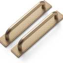 2 Pack Champagne Bronze 5" HoleCenter Cabinet Pull with Backplate