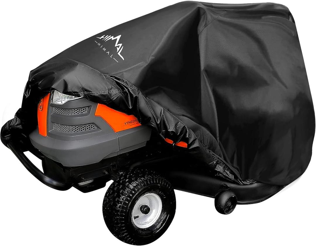 Himal Outdoors Pro Riding Lawn Mower Cover - Heavy Duty 600D Polyester Oxford, Waterproof, UV Resistant, Universal Size Tractor Cover Fits Decks up to 54 with Storage Bag, Black
