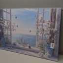 Birnsen Coastal Flower Bathroom Canvas Wall Art (Canvas, 36L x 24W)