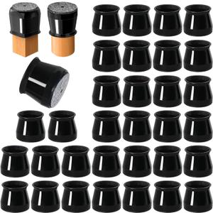 32 Pcs Chair Leg Protectors for Hardwood Floors, Silicone Felt Furniture Leg Cover Pad for Protecting Floors from Scratches and Noise, Smooth Moving, Large(Fit Round Diameter1-5/16" to 2")