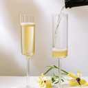 Nervure 24 Pack Plastic Champagne Flutes - 6 Oz Clear Disposable Champagne Flutes - Square Plastic Toasting Glasses for Party Birthday Anniversary Wedding