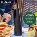 Belfans FlyRepellent Fan for Tables – Rechargable/USB Powered, Soundless Fly Swatter with Holographic Blades and Portable Fly Fan for Bees, Wasps & Outdoor Use (Silver Rechargeable)
