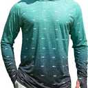 iCKER Men's UPF 50+ Sun Protection Hoodie Shirt Rash Guard Long Sleeve Shirt UV Fishing Outdoor Hiking Swimming Running size L