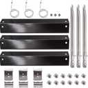Criditpid Grill Parts for Chargriller 5050, 5650, 3001, 3030, 5072, 3008, 4000, 5252, 5050 Grill Models, Porcelain Steel Heat Plate, Burner Tube, Hanger Bracket, Electronic Igniter. (With Ignitor)