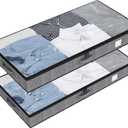 Fixwal 2 Pack Under Bed Storage Containers, Below 4.5 Inches Low Profile Underbed Organizer Clothes Storage with Sturdy Sidewalls and Bottom