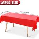 ZEBWAY 6 Pack Premium Disposable Plastic Tablecloth 54 X108 Inch Rectangle Solider Color Heavy Duty Table Cover for Dining Tables, Parties and Holidays Decorative (Red)