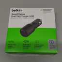 Belkin BoostCharge 42-Watt Dual Port Fast Car Charger w/30W USB-C & 12W USB-A Ports for iPhone 16, 16 Pro, Galaxy S25, S24, Pixel 9 & 8, Nintendo Switch 2 & More - Black