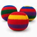 Retro Striped Footbag Professional Sand Filled Kick Ball - Foot Bag for Beginners & Pros, Compact Agility Training & Outdoor Circle Game for Adults and Teens (03-A)