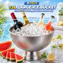 meekoo 4 Pack 13L Large Ice Bucket, Stainless Steel Champagne Bowl with Scoop, Silver Drink Beverage Tub for Parties, Cocktail Bar, Chilling (EXP 12/31/56)