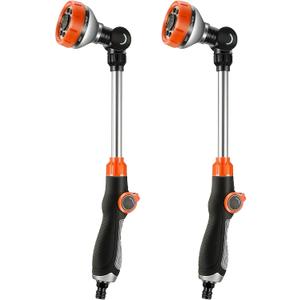 Saillong 2 Pack Garden Hose Wand, Adjustable Watering Wand with Textured Handle, 8 Spray Patterns Hose Sprayer for High Plants, Lawn, Car Washing and Irrigation, 18.5 inches