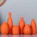 Orange Ceramic Bud Vases Set of 6, Farmhouse Decor, Fireplace Decor, Mantle & Shelf Decor, Home Decoration for Living Room, Entrance, Bathroom, Kitchen & Office, Coffee Table Decor, Bud vases in Bulk