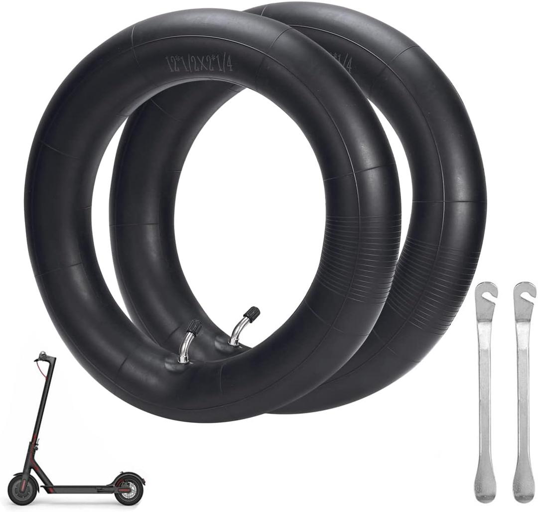 (2-Pack) 12" (12 1/2 x 2 1/4) Thicker Inner Tubes for Electric Scooters and Mini Bikes, Compatible with 12.5x2.25-12x2.125 Inflatable Tires (Includes 2 Tire Levers for Easy Replacement).