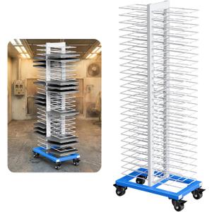 50-Shelf Paint Drying Rack Heavy-Duty Steel Cabinet Door/Art/Painting Drying Rack with 4 Locking Casters, 25 lbs per Shelf Suitable for Panels,Drawing,Artwork & Cabinet Doors