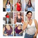 FeelinGirl Shapewear Bodysuit for Women Lace Body Suit Body Shaper Thong V Neck