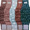 JoyDaog Reusable Dog Belly Bands for Male Dogs Diapers,5 Pack Premium Washable Dog Diapers Male Doggie Nappies Wrap,L