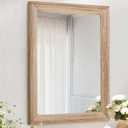 AAZZKANG Rustic Mirrors for Wall Rectangle Wooden Frame Hanging Mirror for Bedroom Bathroom Living Room Entryway Large 20"x16"