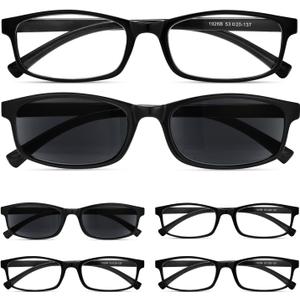Gaoye Reading Glasses Men/Women, Eyeglasses, Blue Light Readers for Men/Women, Eye Glasses (Black Frames Sunglasses & Transparent Lenses)