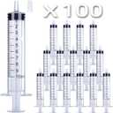 100 Packs 10ml Plastic Syringe, Luer Slip Tip with Cover Cap, Syringes for Liquid Jello Shots, Measuring, Watering, Refilling, Feeding