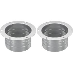 YOKIVE 2 Pcs Duct Connector Flange, Galvanized Iron Straight Pipe Exhaust Hose Flange Connect Air Duct, Great for Ventilation System (Grey, 3-Inch)