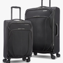 American Tourister 4 KIX 2.0 Expandable Softside Luggage with Spinner Wheels, 2 PC SET (20/24), Black