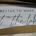 TQianJiang Lake House Decor Better To Wake At The Lake Sign 40"×15" Wood | For Bedroom Above Over Bed, Large Country Home Cabin Farmhouse Rustic Quote Wood Framed Wall Hanging Art