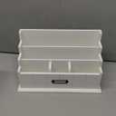 3-Tier Wooden Mail Organizer, Countertop Desk Organizer, White Wood Bill Organizer, Rustic File Paper Holder, Workspace Desktop Mail Sorter for Pen, Notebooks, Office Supplies
