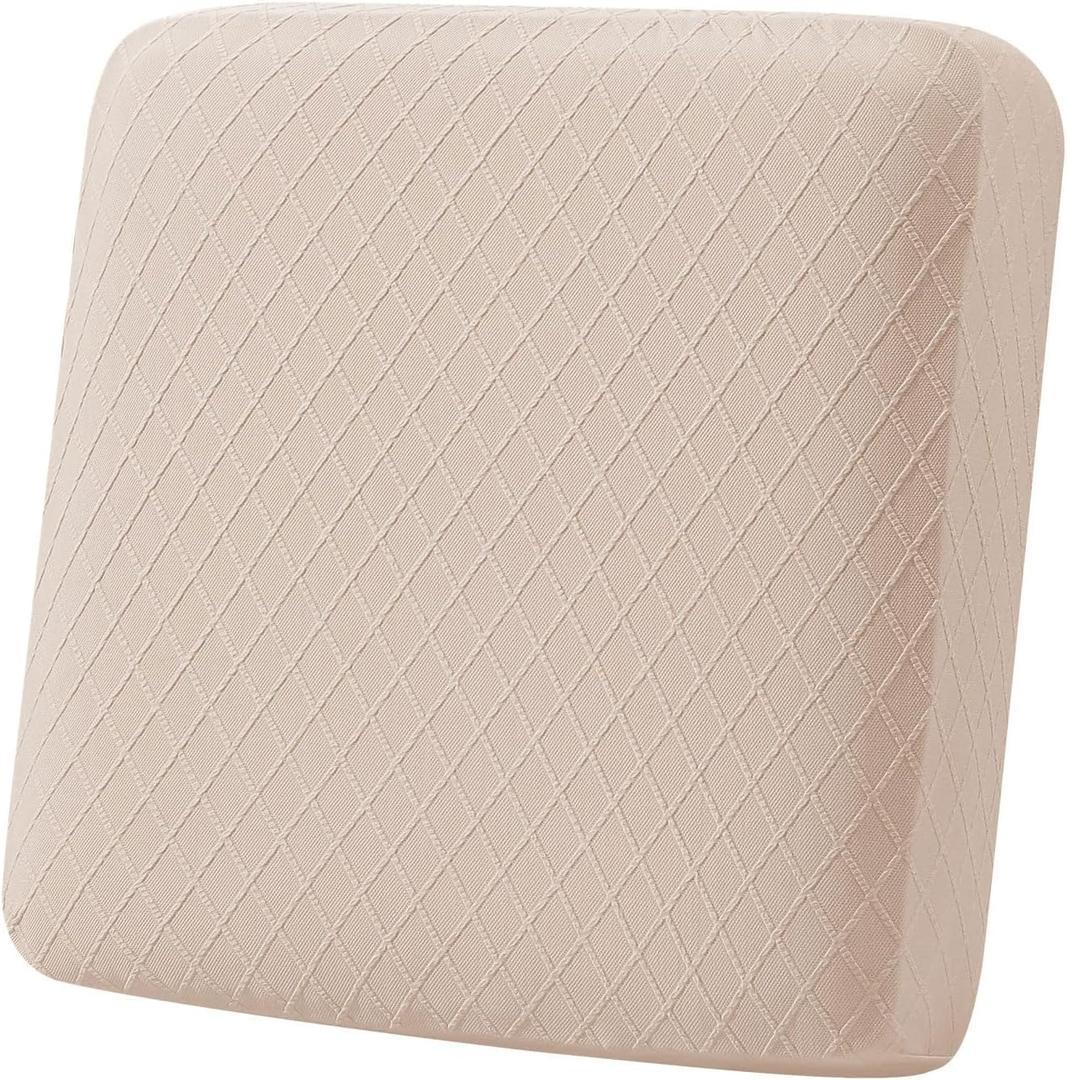 hyha Outdoor Couch Cushion Covers, Sectional Couch Sofa Covers Washable, Jacquard Diamond Lattice, Stretch Sofa Seat Cushion Cover for Indoor/Outdoor Patio Furniture (1 Piece for Small, Light Camel)