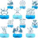 12 Pcs Ski Party Decorations Apres Ski Decor Honeycomb Centerpieces Winter Skiing Centerpieces for Skiing Table Decor Baby Shower Winter Sports Theme Birthday Supplies