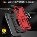 2 x LUMARKE for Galaxy A54 Case with Screen Protector,Pass 16ft. Drop Tested Military Grade Protective Phone Cover with Magnetic Ring Kickstand Compatible with Car Mount Holder Red