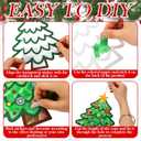 48 Sets Christmas Suncatchers Craft Kit Stained Glass Ornaments Kit Santa Cane Candy Jingle Bell Tissue Paper Crafts for Window Arts Party Holiday Projects Home Decorations