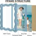 iRahmen 5x7 Wavy Picture Frame Set of 2 - Scalloped Frame Display Picture 4x6 with Mat or 5 x 7 Without Mat, Blue Photo Frame with Tempered Glass for Tabletop Display and Wall Mount