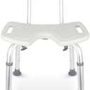 Shower Chair for Inside Shower,U-Shaped Bathtub Bench with Back,6-Level Adjustable Height,Tool-Free Assembly,Non-Slip Shower Seat for Adults,Seniors,Elderly,Handicap,Disabled,300 lbs Load Capacity