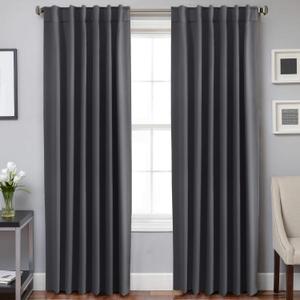H.VERSAILTEX Blackout Curtains Thermal Insulated Window Treatment Panels Room Darkening Blackout Drapes for Living Room Back Tab/ Rod Pocket Bedroom Draperies, 52 x 54 Inch,  Charcoal Gray , 2 Panels