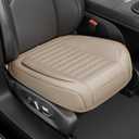 2 Pack Car Bottom Seat Covers, Luxury Leather Front Seat Covers, Breathable and Waterproof Automotive Bottom Seat Covers, Universal Anti-Slip Seat Covers Fit for Most Vehicles (Beige, 2 PCS)