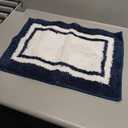 GRANNY SAYS Microfiber Bathroom Rugs Non Slip Washable, Water Absorbent Bath Mats for Tub, Soft Bath Mats for Bathroom Floor & Shower, Bath Rug, 16" x 24", Navy Blue Bath Rugs