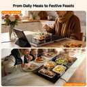 FEPPO Electric Warming Tray with Independent Temp & Timer Control, 2-in-1 Modular Food Warmer for Parties Buffet, 31"x15" Glass Surface Warming Mat for Food, Ideal for Catering & Gatherings