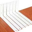 6 Pack - L 11" x H 6" x W1.5, 5mm Thick White L Shelf Bracket, Iron Shelf Brackets, Metal Shelf Brackets, Floating Shelf, Shelf Supports with Screws