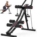 MERACH Dual Track Ab Machine, Adjustable Ab Trainer Machine, Ab Workout Equipment for Home Gym, Ergonomic Arc Track for Better Abs, Foldable Workout Machine for Full Body Workout Home Exercise