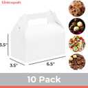 3 x UnicoPak 10 Pack Party Favor Boxes Treat Boxes, White Gable Gift Boxes for Party Favors Goodies Cookies Treats Candies Meals Lunch, 6.5x3.5x3.5 Inches