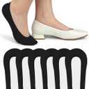 6 Pairs No Show Socks Womens Low Cut Invisible Non Slip Footies Nylon Socks (Black, XL)