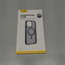 Lamicall Magnetic Case for iPhone 15 Pro Max, for Magsafe - [Diamond Textured Anti-Slip Edge] [Military Grade Shockproof Protection] Translucent Hard Slim Magnet Protective Cover (Black)