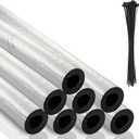 Tondiamo 8 Pcs 3 ft Pipe Insulation Foam Tube Self Adhesive Insulation Foam Wrap with Aluminum Foil Tape Water Tubing Cover for Outdoor Winter Irrigation, Spigot, Sprinkler Protection(1 Inch)