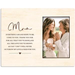 Wooden Picture Frame - Words To Mom - With Back Metal Support,Birthday Gifts For Mom Mother From Daughter Son,MotherDay Gifts,Home Office Farmhouse Shelf Table Desk Decoration And Accessories-A08, 7.9 x 9.8 inches