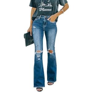 KUNMI Women's Flare Bell Bottom Jeans High Waisted Wide Leg Bootcut Jeans Stretchy Denim Pants Size 8