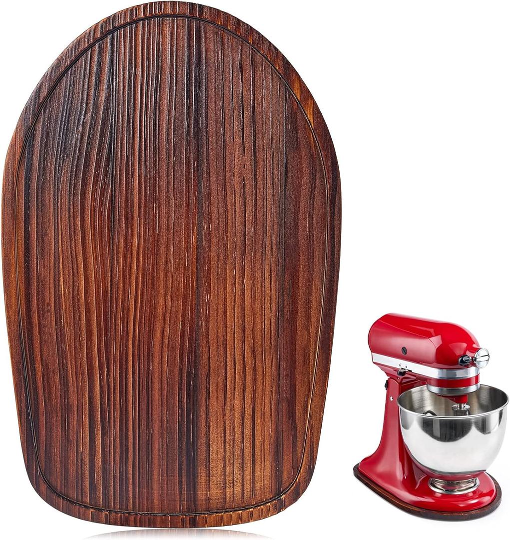 Stand Mixer Mat Compatible with Kitchenaid Bowl Lift 4.5-5 Qt Stand Mixer Kitchenaid Mixer Accessories, Appliance Sliders for Kitchen Appliance Wood Sliding Tray for Stand Mixer (Brown)