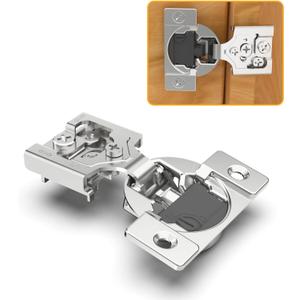 10 Pack 3/8" Overlay 4D Soft Close Concealed Hinges for Face Frame Door, Adjustable Closing Speed, Smooth Slow Self Close Hinges, Satin Nickel, 105 Open Angle Stainless Steel Cabinet Hinges