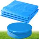 8FT Round Inflatable Above Ground Pool Cover, Round Pool Cover with Drawstring Design for Easy Installation,Solar Covers for Outdoor Inflatable Swimming Pools,Prevent Leaves, Debris and Dust
