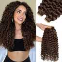Tape in Hair Extensions Human Hair, 18 Inch Human Hair Tape in Extensions 20Pcs Medium Brown Curly Tape Ins Human Hair Extensions for Women Water Wave Seamless Tape in Hair Extensions Real Human Hair #4
